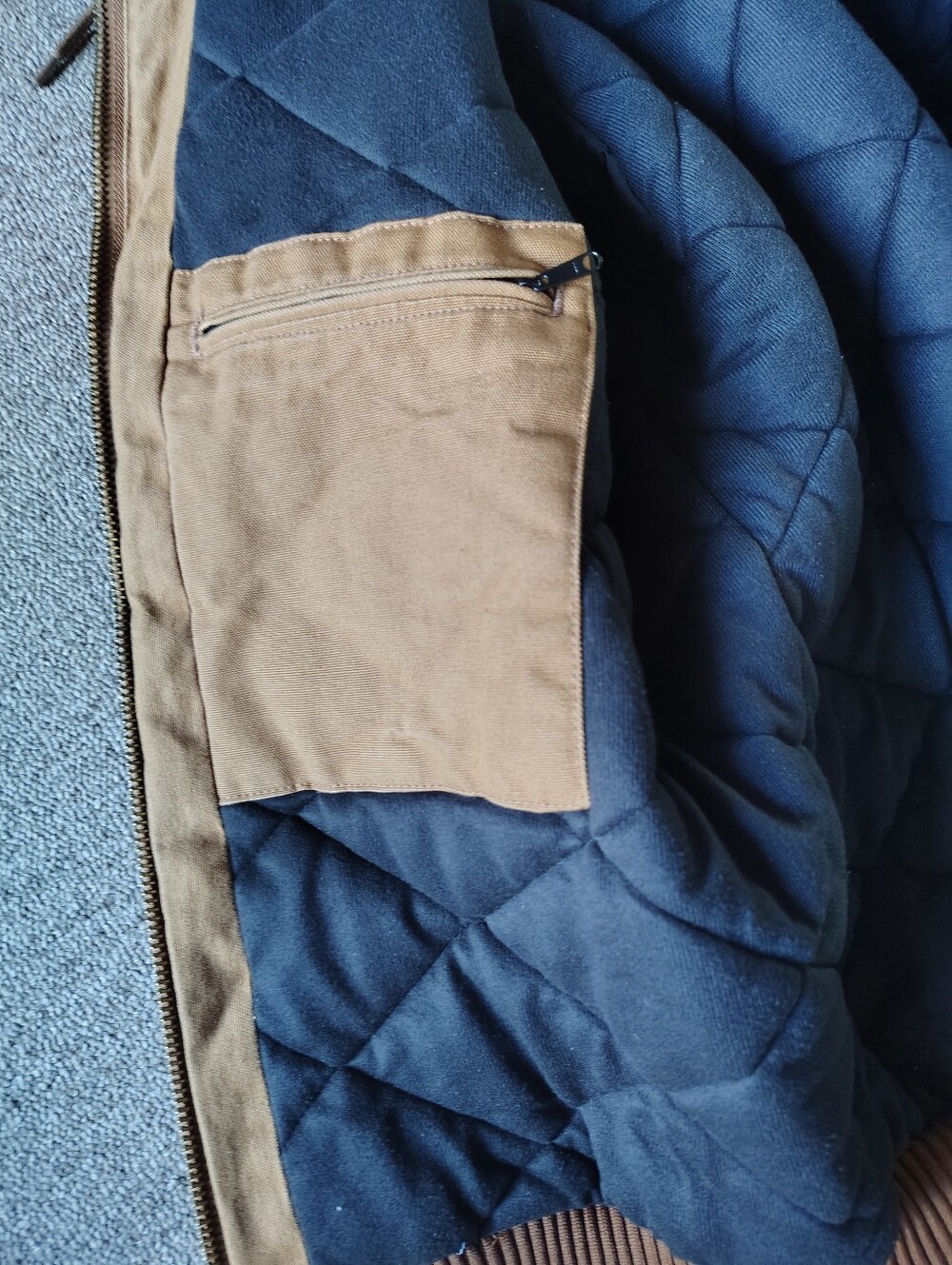 Carhartt Men's Brown Hooded Zip Front Quilt-Lined Insulated Jacket XL - Picture 5 of 16